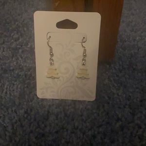 Sold ⭐️ White Christmas Tree Earrings
